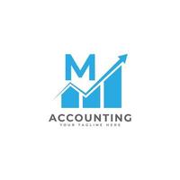 lettre initiale m graphique bar finance logo design inspiration vecteur