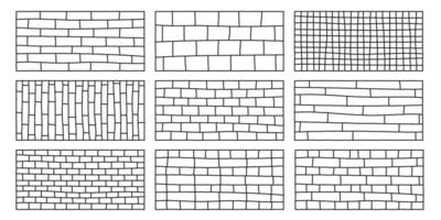 blocs à carreaux de différentes tailles et styles. briques et tuiles.web vecteur