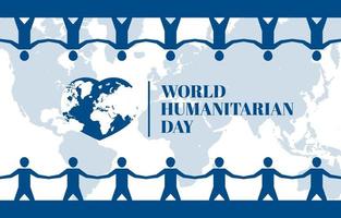 illustration de conception à plat du modèle de journée humanitaire mondiale, conception adaptée aux affiches, arrière-plans, cartes de voeux, thème de la journée humanitaire mondiale vecteur