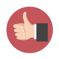 Thumbs Up icon, symbole de vecteur dans le style plat