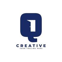 lettre initiale q avec création de logo d'espace négatif de porte. utilisable pour la construction architecture bâtiment logo vecteur