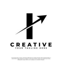 lettre initiale i logotype de forme de flèche créative artistique vers le haut. utilisable pour les logos d'entreprise et de marque. vecteur