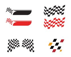 Icône de drapeau de course, logo de drapeau de course design simple