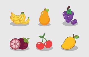 collection de fruits frais, adaptée à la conception sur le thème des fruits vecteur