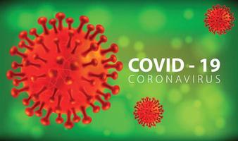 maladie à coronavirus covid-19 infection médicale isolée. cellules du virus covid de la grippe respiratoire pathogène de la chine. nouveau nom officiel de la maladie à coronavirus nommé covid-19, illustration vectorielle vecteur