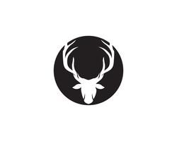 Tête de cerf logo vectoriel noir