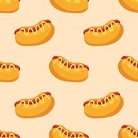 modèle de dessin animé de hot-dog sans soudure vecteur