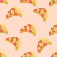 modèle de dessin animé de pizza sans soudure vecteur