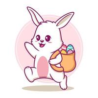 illustration de dessin animé de lapin de pâques vecteur