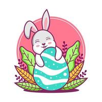illustration de dessin animé de lapin de pâques vecteur