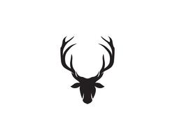 Tête de cerf logo vectoriel noir