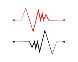 Vecteur de l&#39;hôpital logo ligne rythme cardiaque