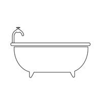 Signe de symbole d&#39;icône de baignoire vecteur