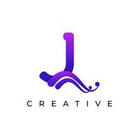 logo de la lettre j initiale de la société avec dégradé de couleur liquide créatif swoosh, élément de modèle vectoriel