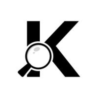 logo de recherche. création de logo loupe lettre k vecteur