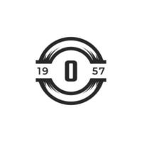 insigne vintage numéro 0 élément de modèle de conception de logo. adapté à l'identité, à l'étiquette, au badge, au café, au vecteur d'icône d'hôtel