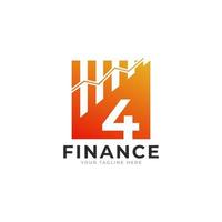 numéro 4 graphique bar finance logo design inspiration