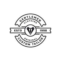 insigne rétro vintage pour vêtements vêtements gentleman et symbole d'emblème de logo masculin vecteur