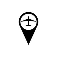 icône du logo de localisation de l'avion. illustration de logo de marque de vecteur