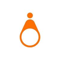 personne orange avec signe, icône de vecteur de logo