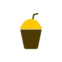 logo d'icône de tasse de boisson minimaliste vecteur