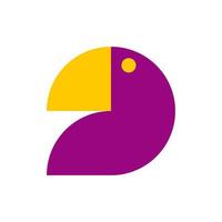 logo illustration tête d'oiseau, minimaliste, moderne vecteur