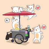 Kawaii chats et stalle portable vecteur