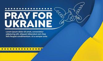 priez pour l'ukraine, drapeau ukrainien priant illustration vectorielle de concept. priez pour la paix en ukraine. sauver l'ukraine de la russie. vecteur