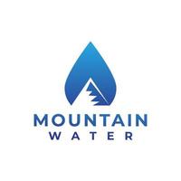 création de logo d'eau de montagne vecteur