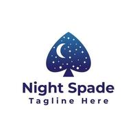 pique de nuit avec un logo en forme de croissant de lune et d'étoiles vecteur