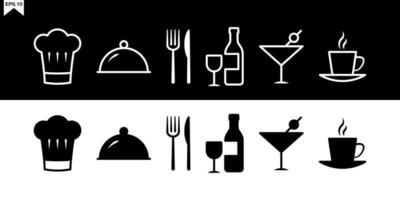 jeu d'icônes de restaurant, illustration vectorielle eps.10 vecteur