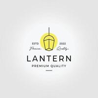 lustre lanterne logo icône dessin au trait illustration vectorielle conception vecteur