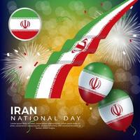 anniversaire fête nationale iran. bannière, carte de voeux, conception de flyer. conception de modèle d'affiche vecteur
