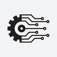 icône d'engrenage intelligent eps. technologie numérique - logo d'entreprise vectoriel