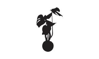 création de logo d'illustration vectorielle plante noir et blanc vecteur