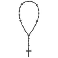 silhouette de chapelet. bijoux de prière pour la méditation. chapelet catholique avec une croix. symbole religieux. illustration vectorielle. vecteur