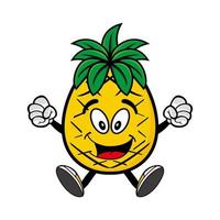 personnage de dessin animé d'ananas souriant. illustration vectorielle isolée sur fond blanc vecteur