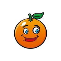 personnage de mascotte de dessin animé orange souriant. illustration vectorielle isolée sur fond blanc vecteur