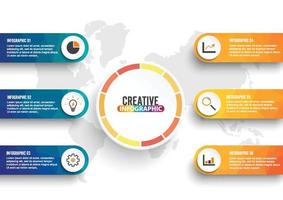 visualisation des données d'entreprise. diagramme de processus. éléments abstraits du graphique, diagramme avec étapes, options, parties ou processus. modèle d'entreprise de vecteur pour la présentation. concept créatif pour infographie.