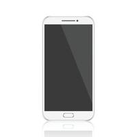 nouveau style moderne de téléphone intelligent mobile blanc réaliste isolé sur fond blanc. vecteur