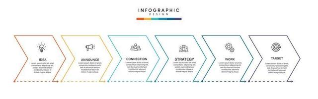 étapes de visualisation des données d'entreprise processus de chronologie conception de modèle infographique avec des icônes vecteur