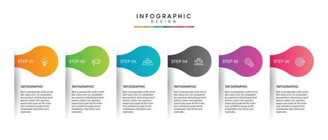 étapes de visualisation des données d'entreprise processus de chronologie conception de modèle infographique avec des icônes vecteur