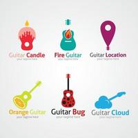 modèle de conception de logo de guitare. illustration vectorielle vecteur