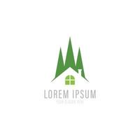 modèle de conception de logo vectoriel maison avec concept nature.