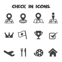 check in icons vecteur