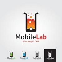 modèle de logo de laboratoire mobile minimal vecteur