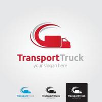 modèle de logo de camion de transport minimal - vecteur