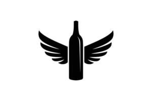 modèle de conception de logo de vin d'ange. vecteur