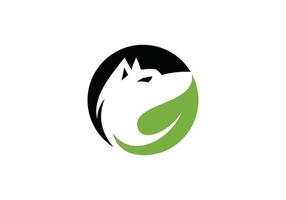 modèle de conception de logo d'animaux mangeant des feuilles vecteur