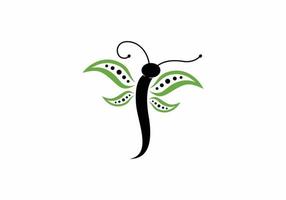 libellule avec feuilles logo symbole design inspiration vecteur